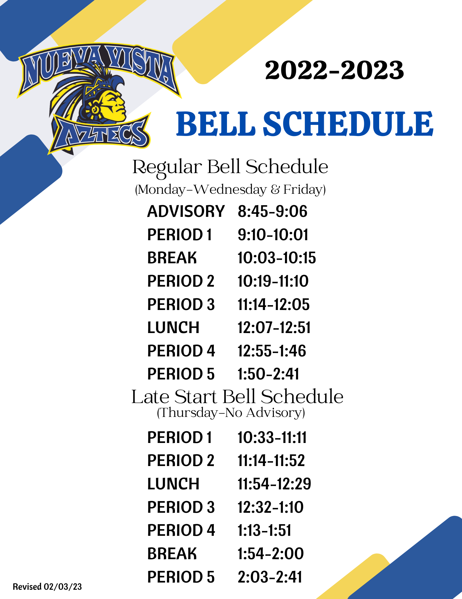 Bell Schedule